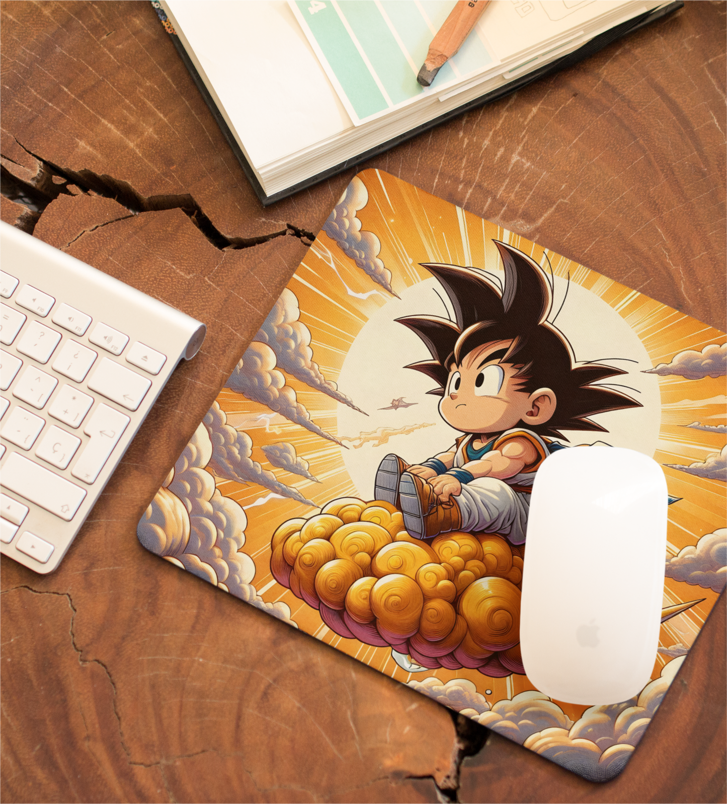 Goku on Cloud Square Mouse Pad