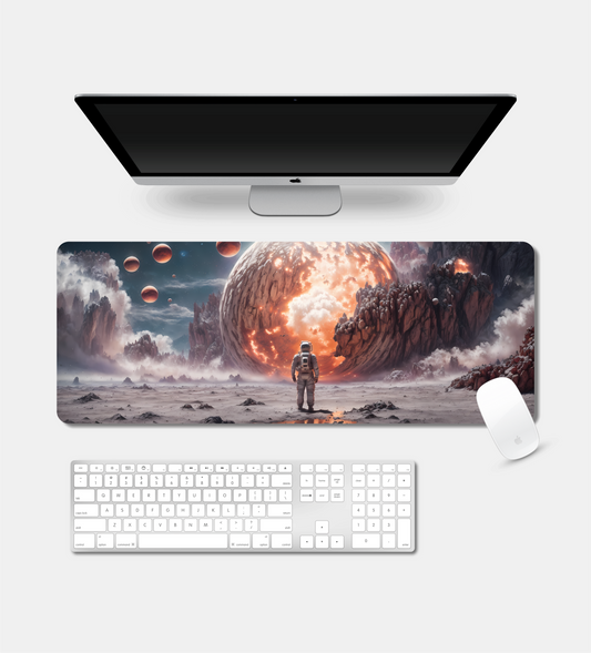 Astronaut On an Alien Planet Desk Pad