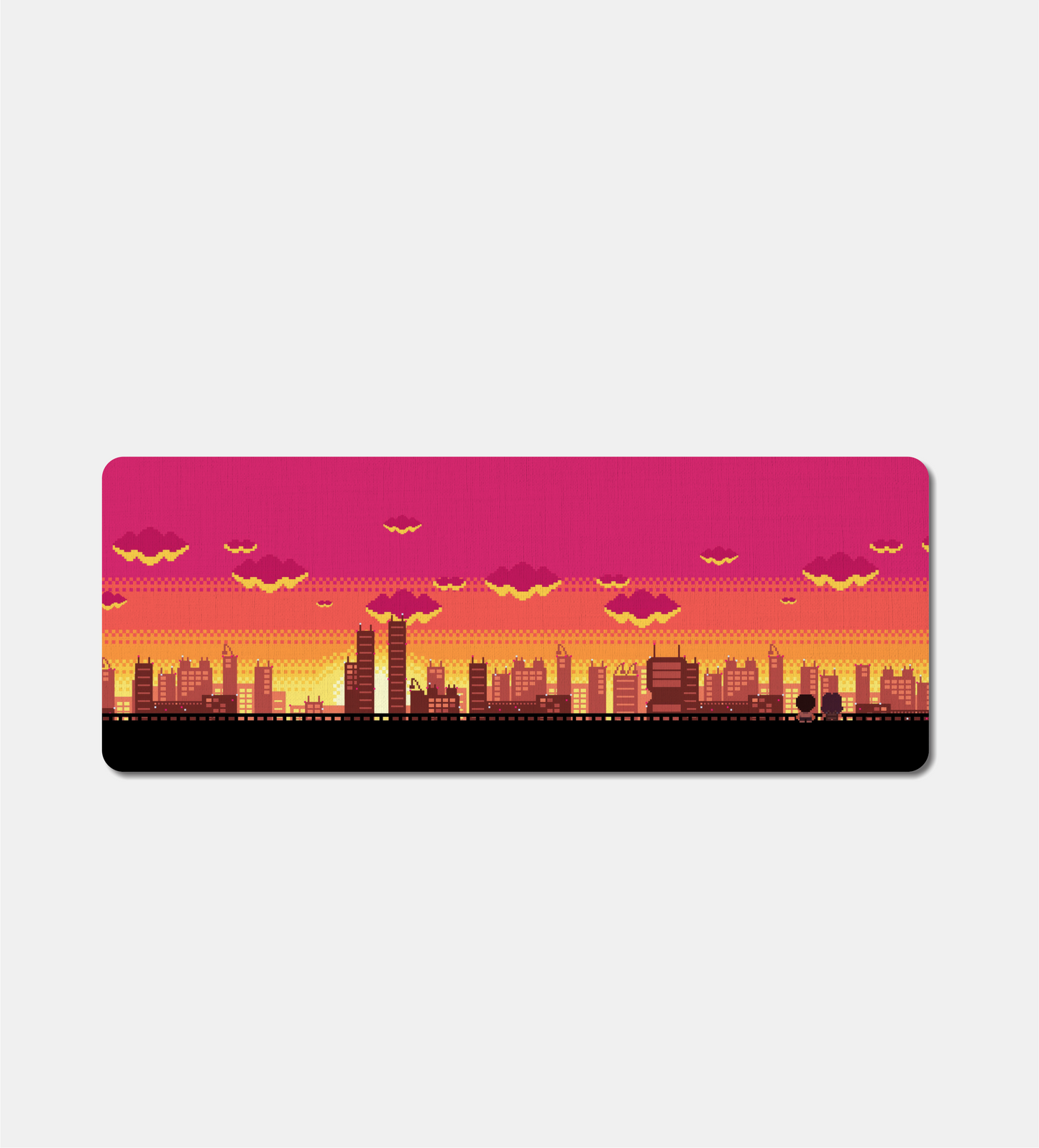 Pixelated Sunset City Desk Pad