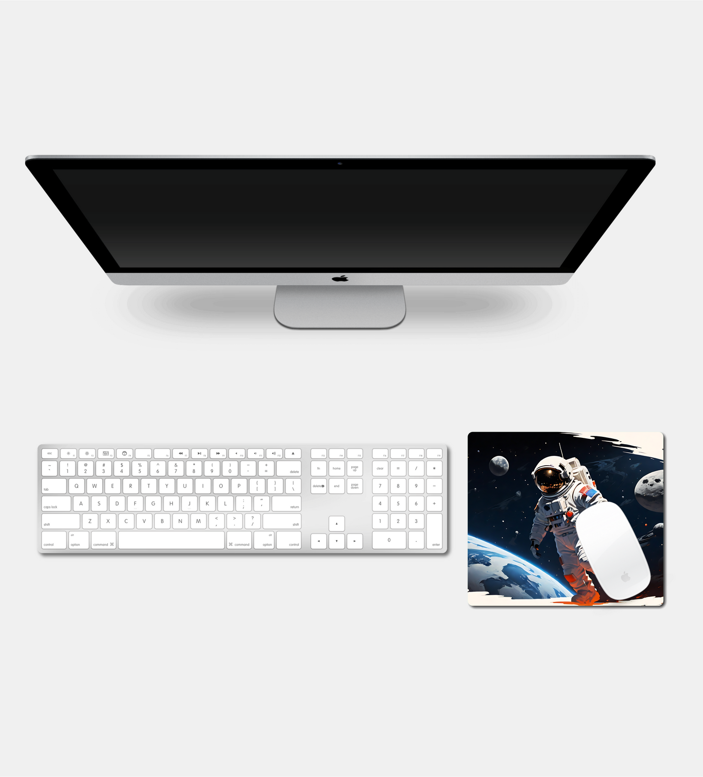 Astronaut in Space Square Mouse Pad