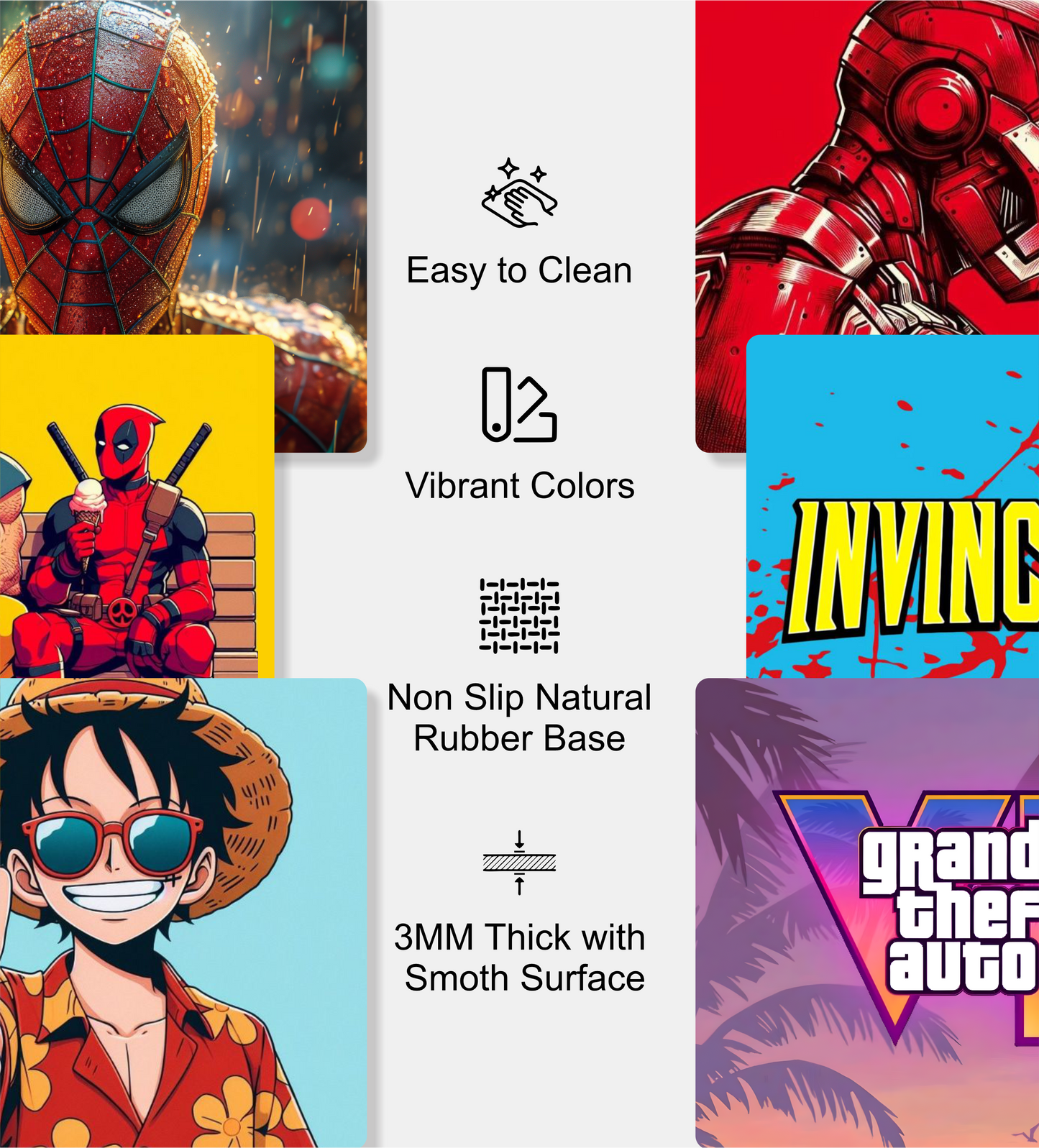 Spider Verse Glitch Square Mouse Pad