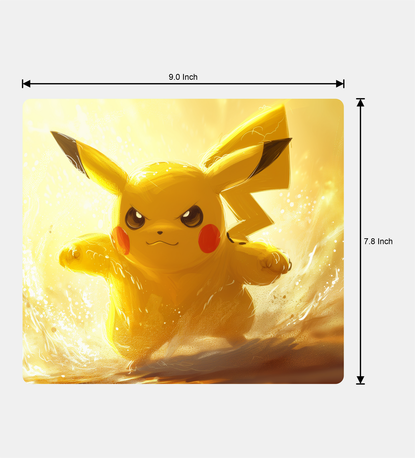 Dynamic Pikachu Square Mouse Pad