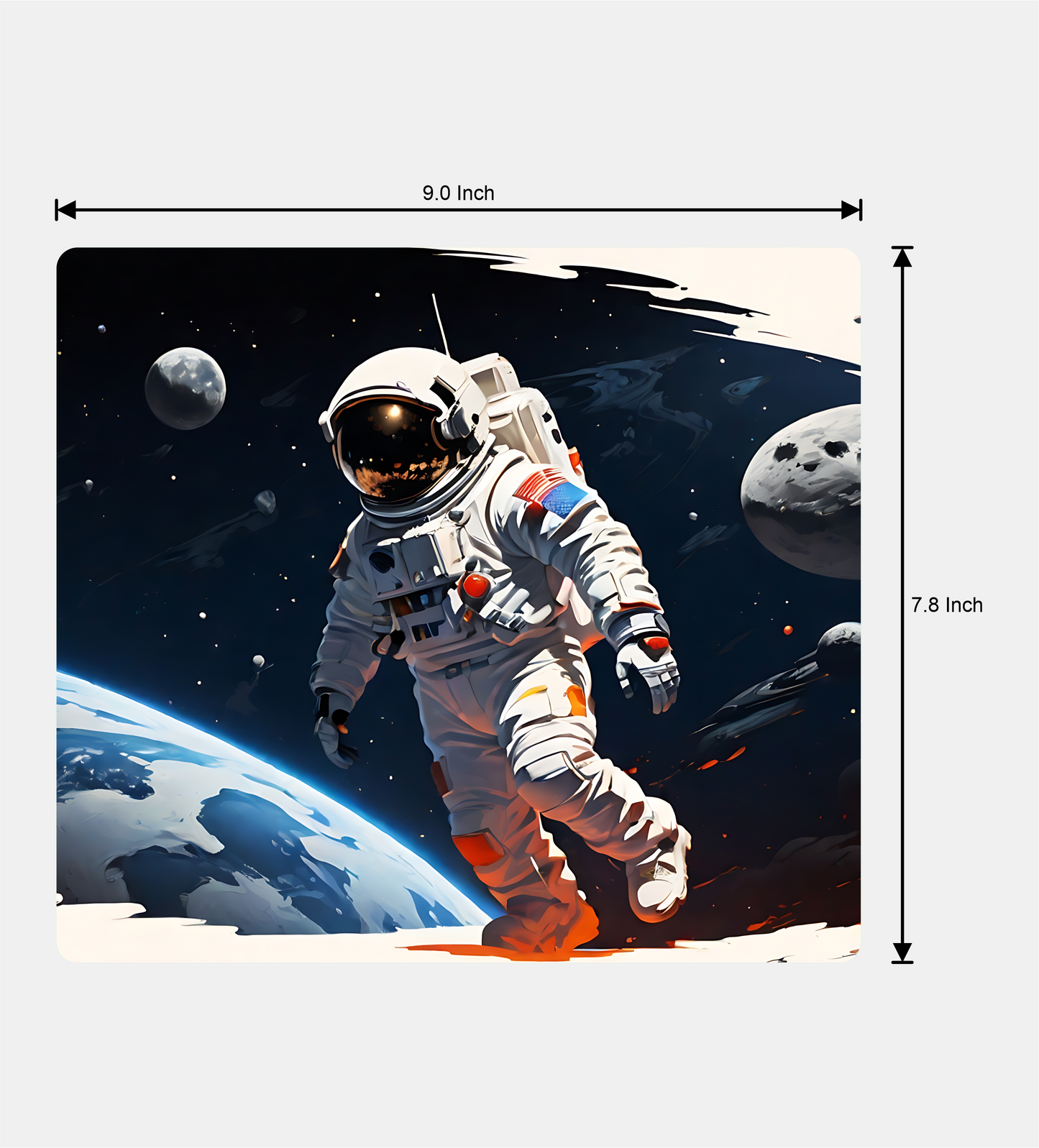 Astronaut in Space Square Mouse Pad