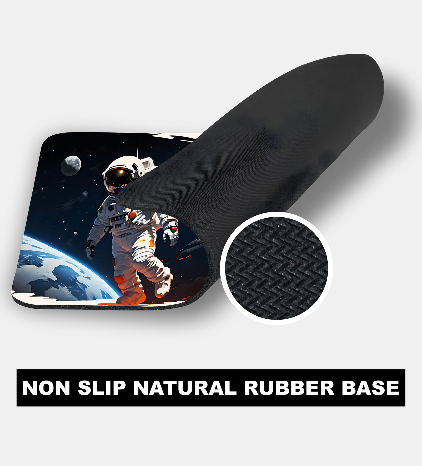 Astronaut in Space Square Mouse Pad